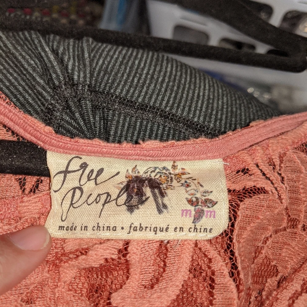 Free People sleeveless pink Lacy dress sz M